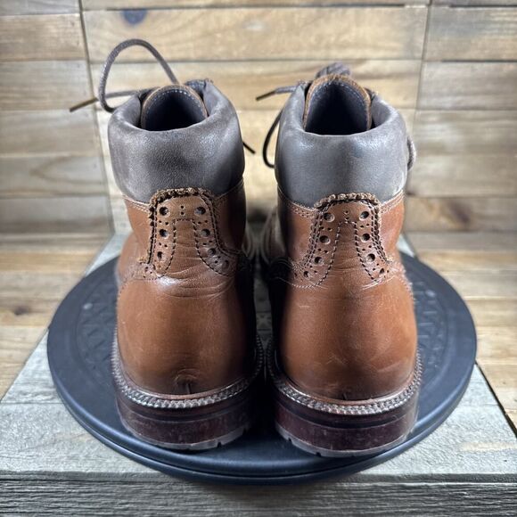 Johnston & Murphy Mens Size 9.5M Cap Toe Boots 1850 Brown Lace Up Ankle High - Picture 4 of 10